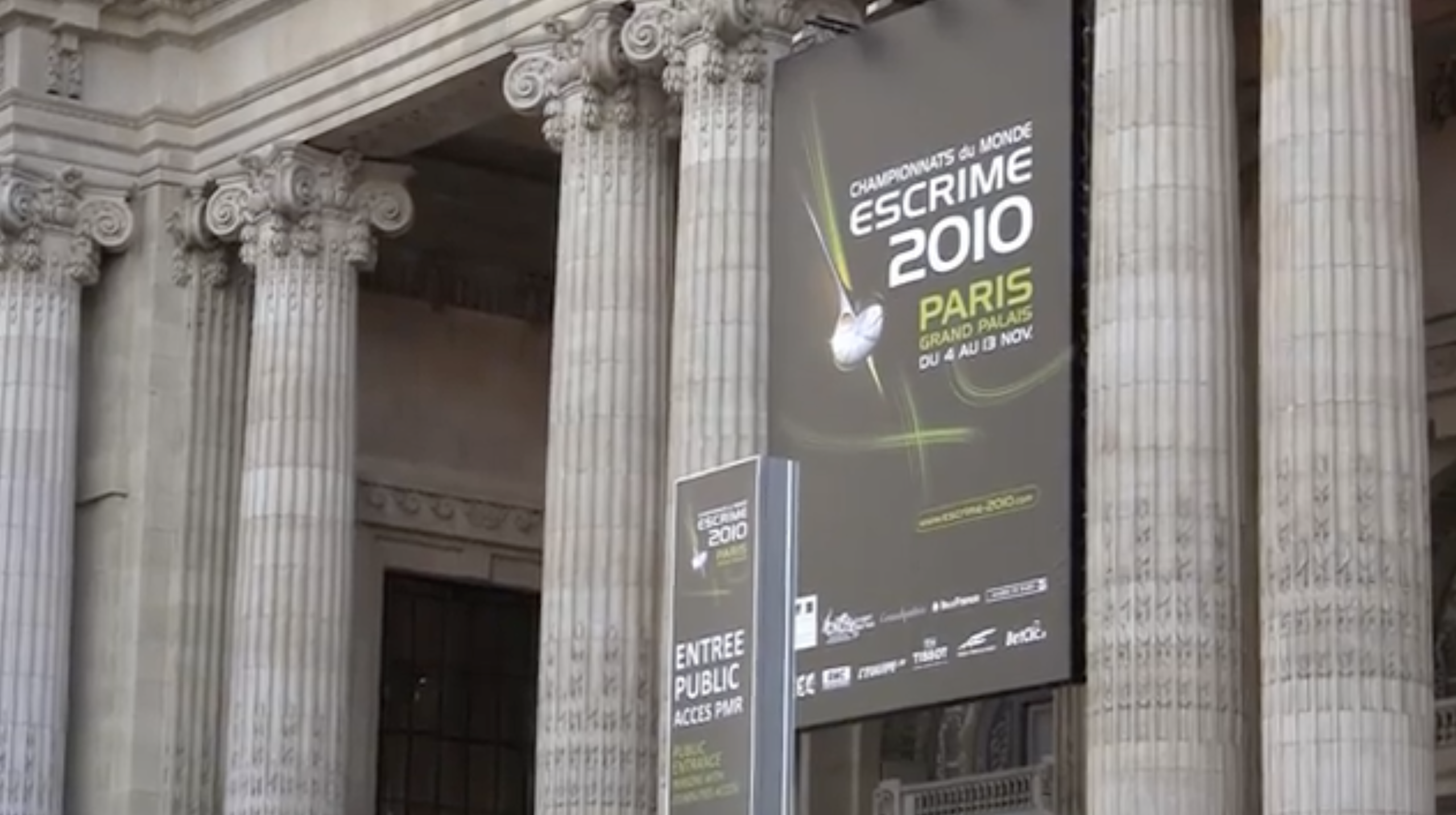 Capture d'écran Youtube Championnats du monde d'Escrime au Grand Palais en 2010