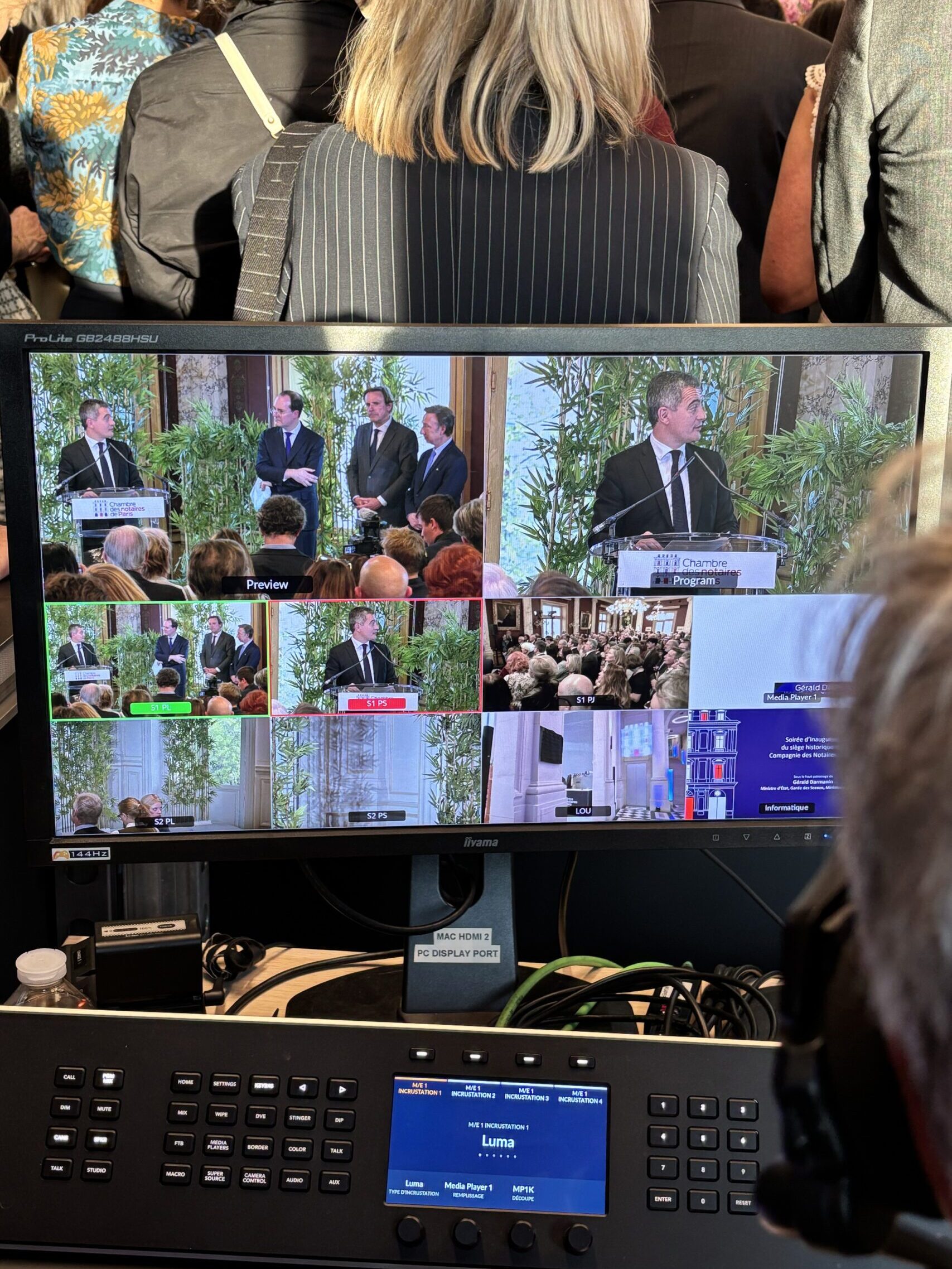 Inauguration du siège de la Chambre des Notaires après rénovation en 2025, sous le patronage de Gérald Darmanin et Stéphane Bern en maître de cérémonie