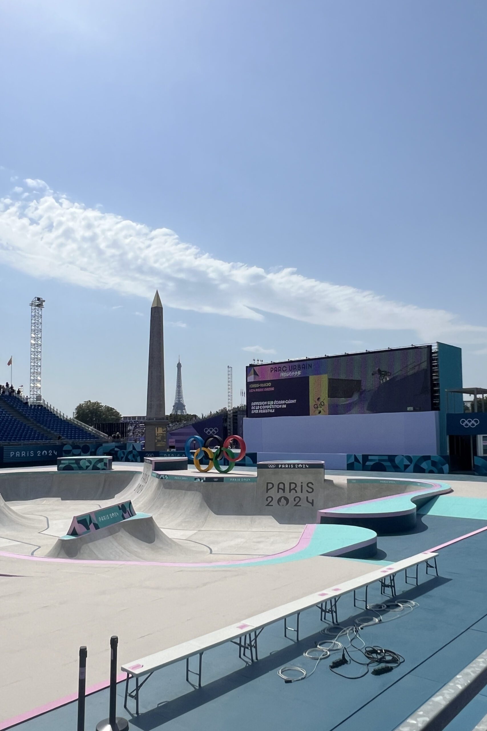 Paris 2024, La Concorde, chantier pour la création d'un parc pour les épreuves de sports urbains